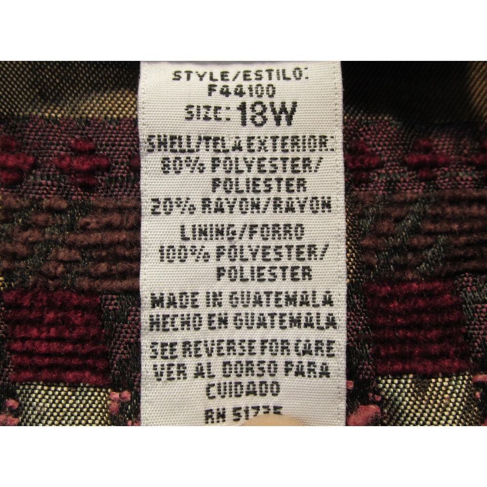 Sag Harbor Blazer Coat Womens 18W Multicolor Striped Southwest Tribal F44100 - Picture 9 of 16